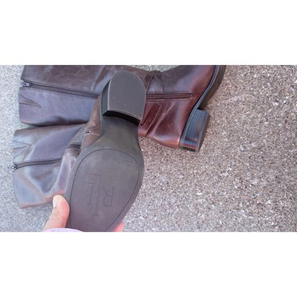 Ralph Lauren Brown Leather Riding Boots Buckle Equestrian Women's Size 6 - Picture 4 of 12
